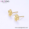 95961 xuping venta al por mayor moda barata diseño simple 24k color oro pendientes del perno prisionero de las mujeres